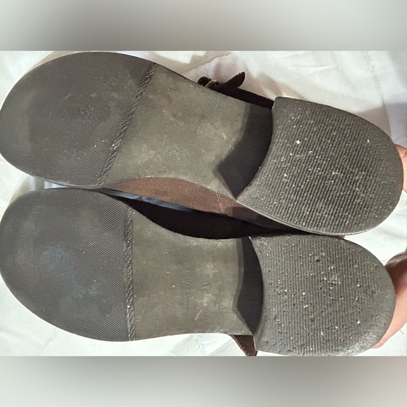 Garnet Hill Brown Suede Ankle Bootie Made in Italy Women Size 10 Leather Harness - Picture 5 of 8
